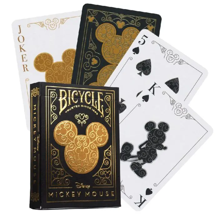 Bicycle Disney Mickey Mouse Black and Gold playing cards