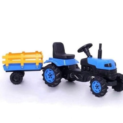TRACTOR WITH TRAILER AND PEDALS - BLUE