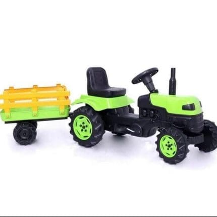 TRACTOR WITH TRAILER AND PEDALS - GREEN