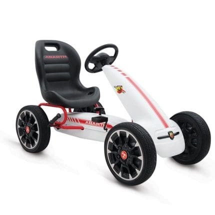 White Fiat Abarth Kids with EVA Tyres Pedal GO Kart Toy Car