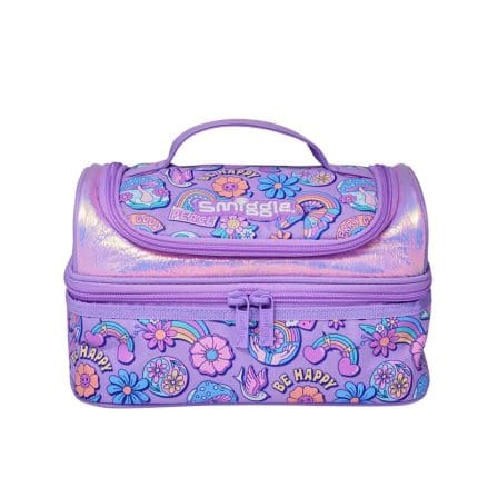 SMIGGLE - BE HAPPY Double Decker Lunchbox With strap