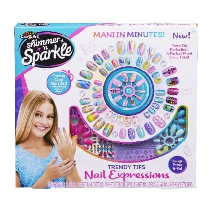 CRAZART - SHIMMER N SPARKLE - Trendy Tips Nail Expressions Press on Nails with stickers and gems