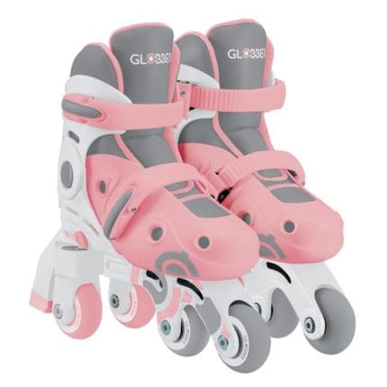GLOBBER - 2 IN 1 LEARNING INLINE ROLLER SKATES - PASTEL PINK - SIZE: 30-33