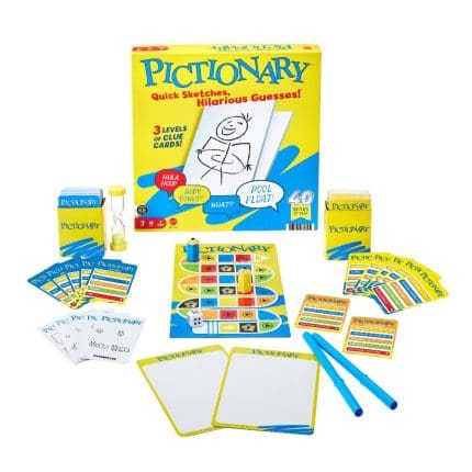 Pictionary With Erasable Boards And Markers